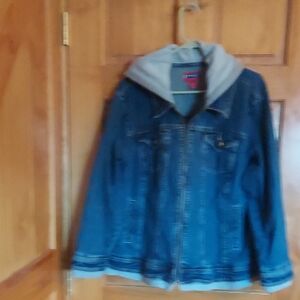 Westport Denim Jacket with Gray Hood